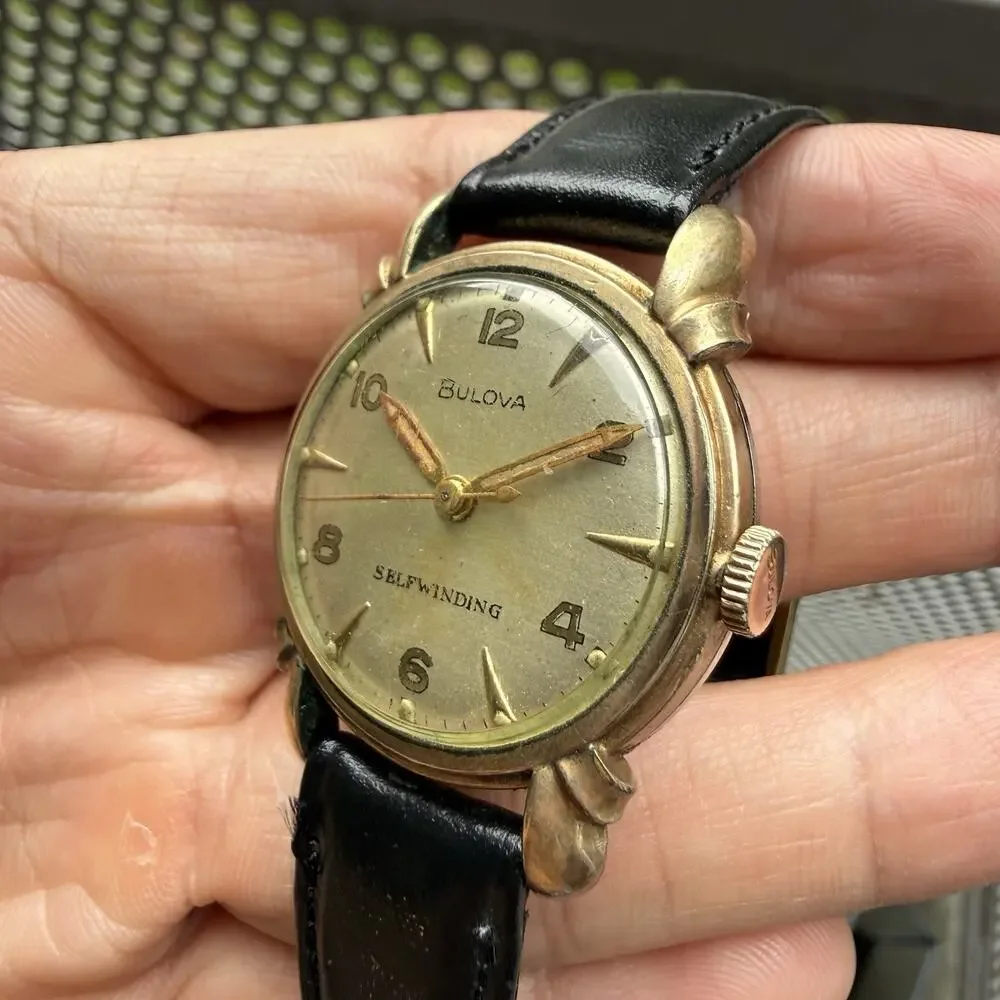 Vintage 50’s Bulova SelfWinding RARE Men’s Wrist Watch Gold Plated Automatic